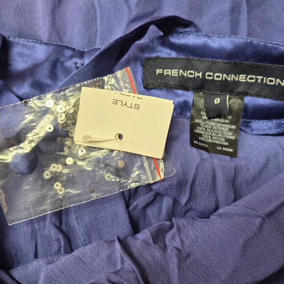 VTG Y2K French Connection Silk Dress – Size 0 Embroidered Sequins Eveningwear - Picture 5 of 6